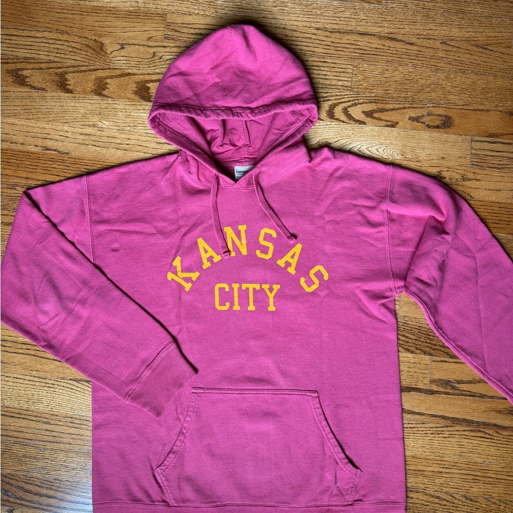 Kansas City Chiefs Hanes ComfortWash Light Red Hoodie from Made in KC